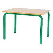Single Student Primary School Square Classroom Table Beech Green Legs W600xD600xH700mm