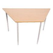 Trapezoidal Preschool Tables Beech White Frame 1200x600x600x500mm image