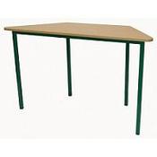 Trapezoidal Primary School Classroom Table Beech/Green 1200x600x700mm