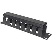 Intellinet 10 Inches Cable Management Panel, 1U, Covered, Black, Cable management panel, Black, Plastic, 1U, 25.4 cm (10 Inches), 254.4 mm image