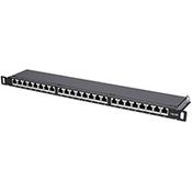 Intellinet Patch Panel, Cat6a, FTP, 24-Port, 19 Inches, 0.5U, Shielded, 90 Top-Entry Punch Down Blocks, Black, IEEE 802.3,IEEE 802.3ab,IEEE 802.3u, 10/100/1000Base-T(X), 1000 Mbit/s, Gold, Cat6a, 23/24/25/26 image