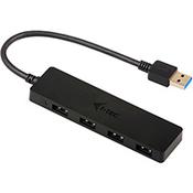i-tec Advance USB 3.0 Slim Passive HUB 4 Port, USB 3.2 Gen 1 (3.1 Gen 1) Type-A, USB 3.2 Gen 1 (3.1 Gen 1) Type-A, 5000 Mbit/s, Black, 0.2 m, USB image