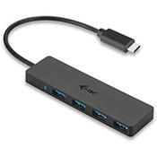 i-tec Advance USB-C Slim Passive HUB 4 Port, USB 3.2 Gen 2 (3.1 Gen 2) Type-C, USB 3.2 Gen 1 (3.1 Gen 1) Type-A, 5000 Mbit/s, Black, 0.2 m, Apple MacBook 2015, Chromebook Pixel 2015, Acer Switch Alpha 12, Dell XPS 13, HP EliteBook Folio G image