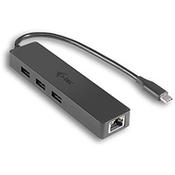 i-tec Advance USB-C Slim Passive HUB 3 Port + Gigabit Ethernet Adapter, USB 3.2 Gen 1 (3.1 Gen 1) Type-C, RJ-45, USB 3.2 Gen 1 (3.1 Gen 1) Type-A, 5000 Mbit/s, Black, LAN, 0.16 m image