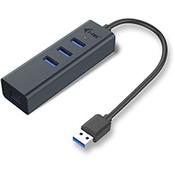 i-tec Metal USB 3.0 HUB 3 Port + Gigabit Ethernet Adapter, USB 3.2 Gen 1 (3.1 Gen 1) Type-A, RJ-45, USB 3.2 Gen 1 (3.1 Gen 1) Type-A, 5000 Mbit/s, Grey, Metal, Link image