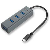 i-tec Metal USB-C HUB 4 Port, USB 3.2 Gen 1 (3.1 Gen 1) Type-C, USB 3.2 Gen 1 (3.1 Gen 1) Type-A, 5000 Mbit/s, Grey, Android, Chrome, 96 mm image