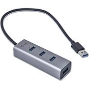 i-tec Metal USB 3.0 HUB 4 Port, USB 3.2 Gen 1 (3.1 Gen 1) Type-A, USB 3.2 Gen 1 (3.1 Gen 1) Type-A, 5000 Mbit/s, Grey, USB, 96 mm image