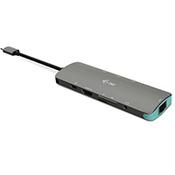 i-tec Metal USB-C Nano Docking Station 4K HDMI LAN + Power Delivery 100 W, Wired, USB 3.2 Gen 1 (3.1 Gen 1) Type-C, 100 W, 10,100,1000 Mbit/s, Silver, Turquoise, MicroSD (TransFlash), SD image