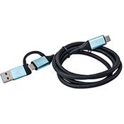 i-tec USB-C Cable to USB-C with Integrated USB 3.0 Adapter, 1 m, USB C, USB C, USB 3.2 Gen 1 (3.1 Gen 1), 10000 Mbit/s, Black, Blue image