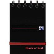 A7 Wirebound Glossy Hardback Notebook 144 Pages Black n Red  image