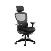 Stealth Shadow 24 Hour Posture Office Chair - Mesh Back - Airmesh Seat - Adjustable Lumbar Support - Seat Slide - Adjustable Arms - Headrest -  Weight Tolerance 170kg - Black image