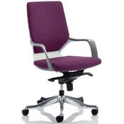 Xenon Executive Office Chair White Frame Medium Back Purple Seat image