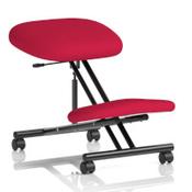 Ergonomic Posture Kneeling Chair Stool On Castors Seat Height Adjustment Black Frame &amp; Bergamot Cherry Fabric Seat