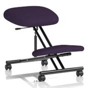 Ergonomic Posture Kneeling Chair Stool On Castors Seat Height Adjustment Black Frame &amp; Tansy Purple Fabric Seat 