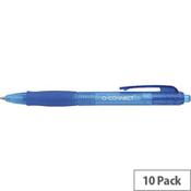 Q-Connect Retractable Ballpoint Pen, Blue (Pack of 10) - Smooth and Reliable Writing for Everyday Use image