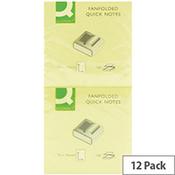 Q-Connect Fanfold Quick Note, 75x75mm, Yellow (Pack of 12 x 100 Notes) - Repositionable Sticky Notes for Reminders image
