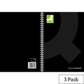 Q-Connect A4 Wirebound Book Black 3 Pack KF03727 image