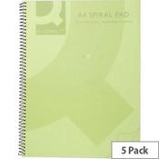 Q-Connect Spiral Book A4 Polypropylene Transparent Green 5 Pack KF10036 image