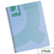 Q-Connect Spiral Book A4 Polypropylene Transparent Blue 5 Pack KF10037 image
