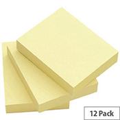 Q-Connect Quick Note Repositionable Pad 50x75mm Yellow Pack 12