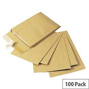 Q-Connect Gusset Envelopes 381x254x25mm 120gsm Manilla Peel and Seal Pack of 100 image