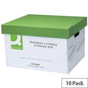Q-Connect Extra Strong Business Storage Box W327 x D387 x H250mm 10PK Green and White image