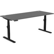 LEAP Electric Dual Motor Height Adjustable Rectangular Sit Stand Desk Portal Top W1800xD800xH620-1270mm Graphite Top Black Frame image