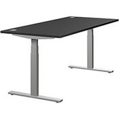 LEAP Electric Dual Motor Height Adjustable Rectangular Sit Stand Desk Portal Top W1800xD800xH620-1270mm Graphite Top Silver Frame image