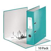 Leitz 180° WOW 80mm Ice Blue A4 Lever Arch File 10 Pack 10050051 image