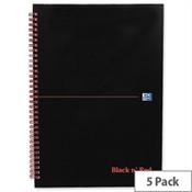 Black n Red A4 A-Z Wirebound Book Indexed 140 Pages M67005 Pack 5 image