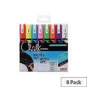 Uni Chalk Markers Medium Assorted Pack of 8 image