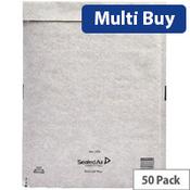 Mail Lite Plus - Bubble Lined Postal Bags - Oyster White - Pack of 50 - Size C/0 150x210mm image