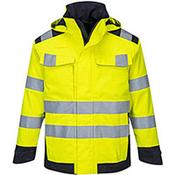 Portwest MV70 Modaflame Multi Arc Jacket Yellow &amp; Navy Medium image
