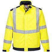 Portwest MV72 Modaflame Multi Arc Softshell Jacket Yellow &amp; Navy Medium
