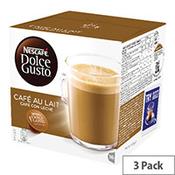 Nescafe Dolce Gusto Cafe au Lait Capsules Pack of 48 12235939