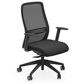 NV Ergonomic Posture Office Chair  - Contoured Breathable Mesh Back  - Adjustable Lumbar Support  - Black Frame - Black Seat image