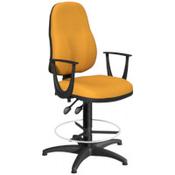 OA Series High Back Draughtsman Chair Bespoke Camira Xtreme Fabric with Fixed Arms Arms 535-665mm High Base with Chrome Footring &amp; Glides image