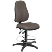 OA Series High Back Draughtsman Chair Bespoke Lotus PU 535-665mm High Base with Chrome Footring &amp; Glides image