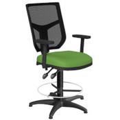 OA Series Draughtsman Chair with Adjustable Black Mesh Back Adjustable Arms &amp; Bespoke Camira Blazer Wool Seat 535-665mm High Base with Chrome Footring &amp; Glides image