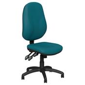 O.B Series Office Chair Leather Look Seat Black Base Peacock Blue image