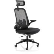 Sigma Executive Mesh Chair With Folding Arms in BLACK image