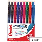 Pentel Energel X Retractable Gel Rollerball Assorted YBL107/9-MIX image