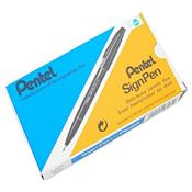 Pentel S520 Sign Pen Blue Fibre Tipped 1.0mm Line Pack 12 image