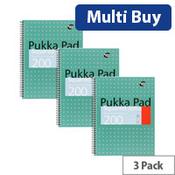 Pukka Pad A4 Wirebound Square Jotta Notepad 3 Pack, 200 Pages, Wirebound, 80gsm White Paper &amp; Easy removal (JM018SQ) image