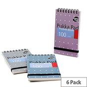 Pukka Pad A7 Metallic Pocket Notebook Pack of 6 – 100 Pages Each, 80GSM, Feint Ruled With 8mm Lines, 360 Degrees Rotation, Metallic &amp; Durable (6254-MET) image