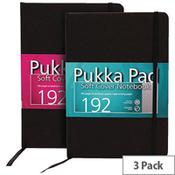 Pukka Signature Soft Cover Notebook A5 Casebound 192 Pages Black Pack of 3 7746-SIG image