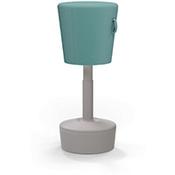 Mickey Ergonomic Height Adjustable Sit Stand Stool - Pouffe with Aqua Green Fabric Seat &amp; Plastic Beige Base &amp; Frame - Seat Adjusts from 570-900m with Swivel &amp; Tilt Function Perfect for use with Sit Stand Desks