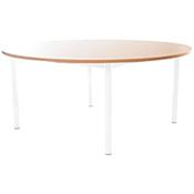 Round Preschool Table Beech White Steel Legs W 1200 x D 500mm