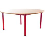 Round Primary School Classroom Table Beech/Red 1200x600mm