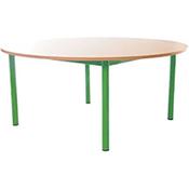 Round Primary School Classroom Table Beech/Green 1200x700mm